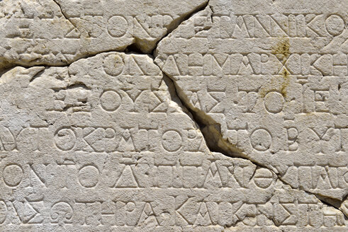 Türkei, Pisidien, griechische Inschrift in der archäologischen Stätte Sagalassos - ES001404