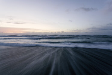 New Zealand, South Island, Punakaiki, sunset over beach - WV000736