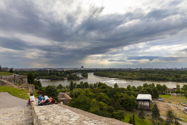 Serbien, Belgrad, Neu-Belgrad, Blick von der Belgrader Festung, Flussdelta von Sava und Donau - AMF002868