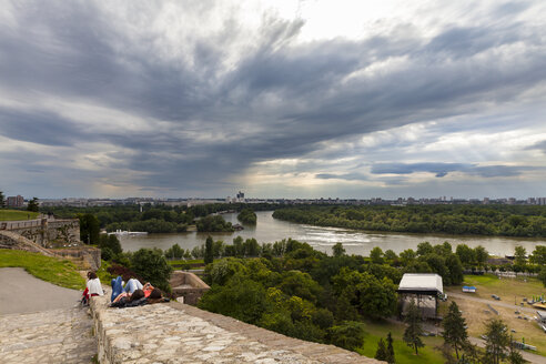 Serbien, Belgrad, Neu-Belgrad, Blick von der Belgrader Festung, Flussdelta von Sava und Donau - AMF002868