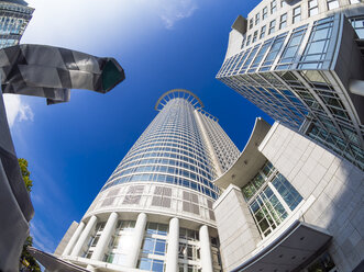 Germany, Hesse, Frankfurt, Westend Tower, DZ Bank Headquarters, fisheye, low angle view - AM002871
