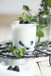 Joghurt mit blauen Weintrauben und Minze - SBDF001238