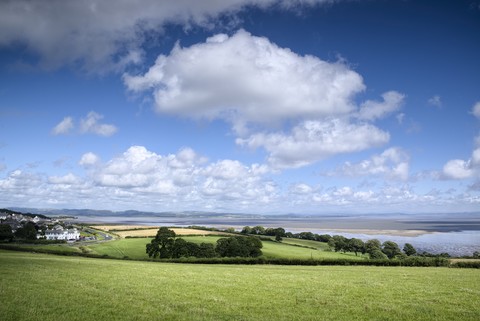 United Kingdom, England, Lancashire, View to Morecambe Bay stock photo