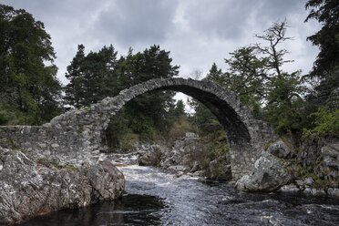 Vereinigtes Königreich, England, Schottland, Badenoch and Strathspey, Carrbridge, Überreste der alten Brücke - ELF001366