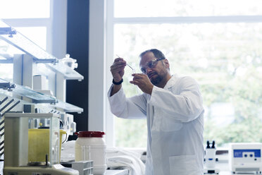 Chemiker mit Reagenzglas in einem Labor - SGF000862