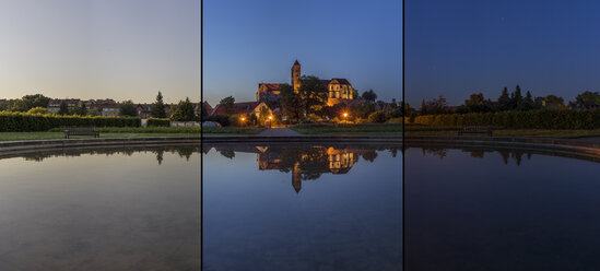 Deutschland, Sachsen-Anhalt, Quedlinburg, Kloster Quedlinburg am Abend - PVCF000108