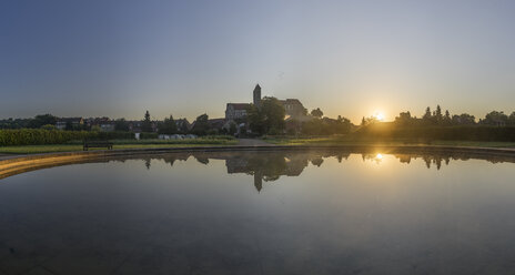 Germany, Saxony-Anhalt, Quedlinburg, Quedlinburg Abbey at sunset - PVCF000109