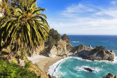 USA, California, Pacific Coast, National Scenic Byway, Big Sur, McWay Falls and McWay Cove, Julia Pfeiffer Burns State Park - FOF007249