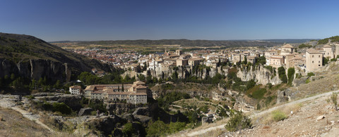 Spanien, Kastilien-La Mancha, Blick auf Cuenca, Panorama, lizenzfreies Stockfoto