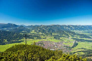 Deutschland, Bayern, Blick vom Schattenberg nach Oberstdorf - WGF000477