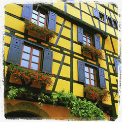 France, Alsace, Riquewihr, timber-framed house - GWF003181