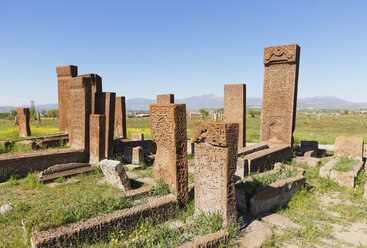 Turkey, Anatolia, Eastern Anatolia Region, Bitlis Province, Ahlat, Seljukian grave yard, Selcuklu Mezarligi, gravestones - SIEF006072