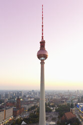 Germany, Berlin, Berlin TV Tower and cityscape in the evening light - MSF004311