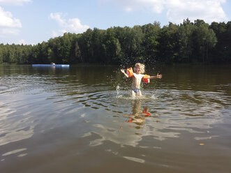 Little boy bathing in lake - MJF001470