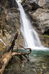 Austria, Vorarlberg, Lechtal Alps, waterfall in Spullerwald - STSF000542