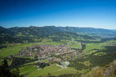 Germany, Bavaria, Allgaeu, View to Oberstdorf and Iller Valley - WGF000483