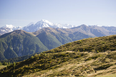 Italy, South Tyrol, Watles Area, View to Ortler Alps and Ortler Peak - MYF000584