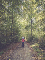 Father and daughter in beech forest - LVF002033