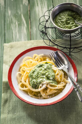 Gericht aus Steckrübennudeln mit frischem hausgemachtem Pesto - SBDF001335