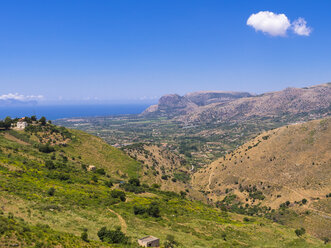 Italy, Sicily, Province of Palermo, View to Capaci, seen from Borgetto - AMF002965