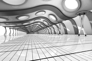 Futuristic empty rooum with skylights, 3D Rendering - SPCF000041