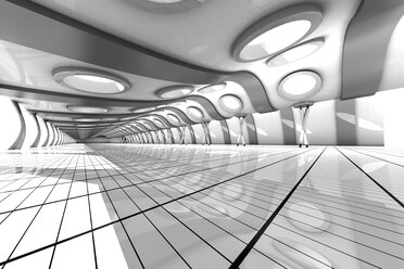 Futuristic empty rooum with skylights, 3D Rendering - SPCF000040