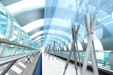 Futuristische Passage eines Bahnhofs, 3D Rendering - SPCF000038
