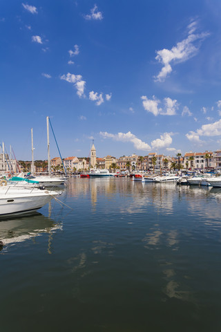 France, Provence-Alpes-Cote d'Azur, Department Var, Sanary-sur-Mer, Harbour stock photo