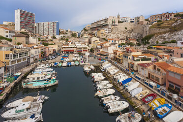 Frankreich, Provence-Alpes-Cote d'Azur, Bouches-du-Rhone, Marseille, Vallon des Auffes, Fischereihafen - WDF002690