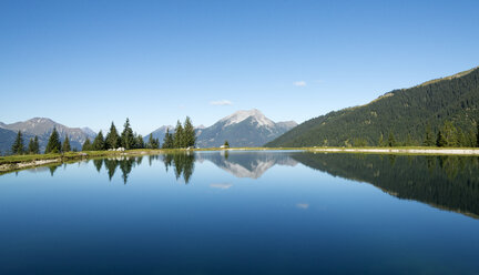 Austria, Tyrol, Ehrwald, water reflections in Almsee - MKFF000138