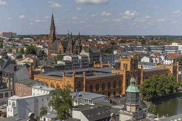 Germany, Mecklenburg-Western Pomerania, Schwerin, Cityscape with St. Paul's Church and Arsenal - PVCF000160