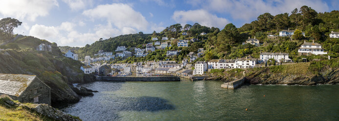 Vereinigtes Königreich, England, Cornwall, Fischerdorf Polperro, Panorama - FRF000025