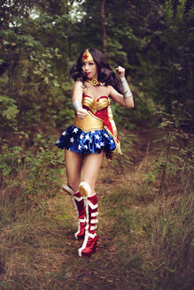 Woman wearing Super Hero costume - AFF000101