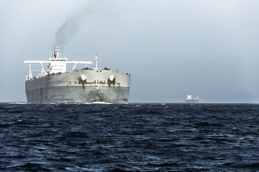 Spain, Andalusia, Strait of Gibraltar, Oil tanker - KBF000215