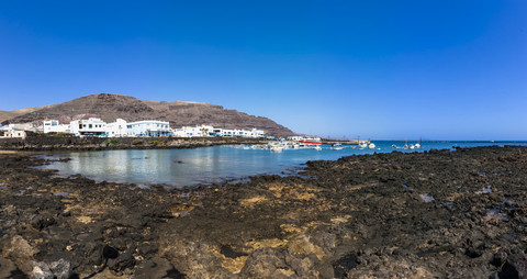 Spanien, Kanarische Inseln, Lanzarote, Fischerdorf Orzola, lizenzfreies Stockfoto