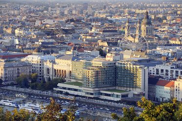 Hungary, Budapest, View to St. Stephen's Basilica and Vigado Concert Hall - BRF000794