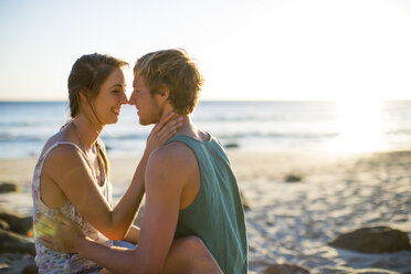 Young couple sharing a moment on the beach - ZEF002355