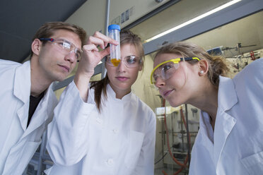 Three chemists working in a chemical laboratory - SGF000971