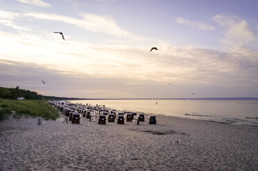 Germany, Mecklenburg-Vorpommern, Binz, beach with beach chairs - PUF000190