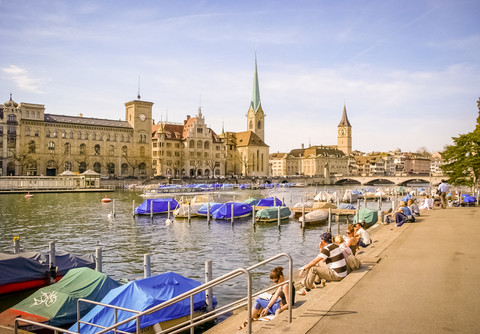 Schweiz, Zürich, Altstadt, lizenzfreies Stockfoto