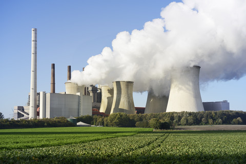 Deutschland, Nordrhein-Westfalen, Grevenbroich-Neurath, Kraftwerk Neurath, lizenzfreies Stockfoto