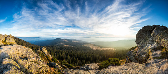 Deutschland, Bayern, Bayerischer Wald, Großer Arber, Blick vom Wagnerkopf, Panorama - STSF000570