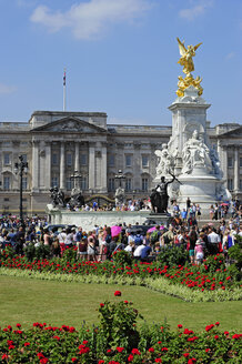 UK, London, people in front of the Buckingham Palace - MIZF000653