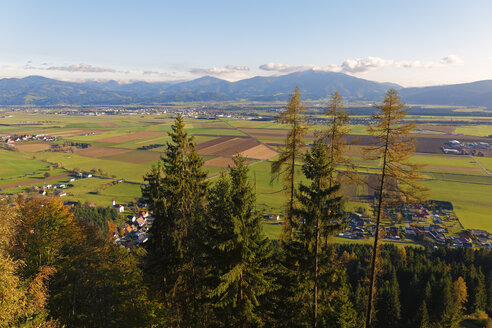 Austria, Styria, Murtal District, View to Aichfeld, Mountain Groessing, Zeltweg and Fohnsdorf - GFF000551