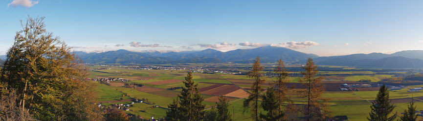 Austria, Styria, Murtal District, View to Aichfeld, Mountain Groessing, Zeltweg and Fohnsdorf - GFF000550