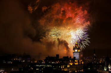 United Kingdom, Scotland, Edinburgh, Fireworks - SMAF000257