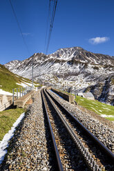 Schweiz, Kanton Uri, Bahnlinie am Oberalppass - STSF000590