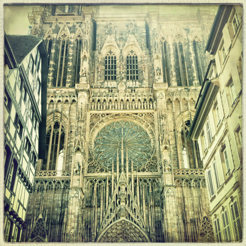 Münster von Straßburg, Wahrzeichen der Stadt, Straßburg, Frankreich, lizenzfreies Stockfoto