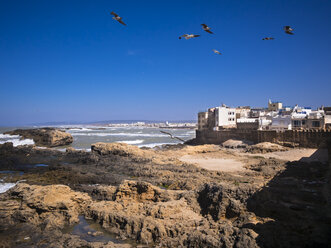 Marokko, Essaouira, Sqala de la Kasbah, Meeresmauer der Altstadt - AMF003254