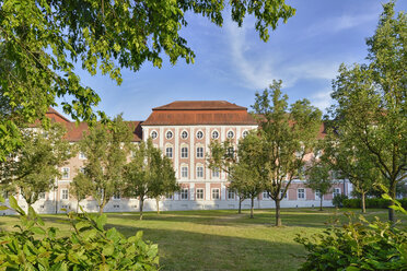 Deutschland, Baden-Württemberg, Ulm, Kloster Wiblingen mit Wiese - SHF001609